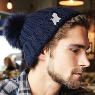 Westie West Highland White Terrier Owner Gifts, Super Soft Faux Fur Ski Pom Pom Chunky Knit Embroidered Unisex Beanie From The House of Dog