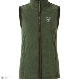 French Bulldog Frenchie Clothing Gift Embroidered Women's Fit Fleece Gilet.