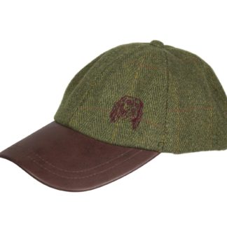 English Springer Spaniel Owner Clothing Gifts. Embroidered Tweed Baseball Cap with Leather Peak from The House Of Dog.