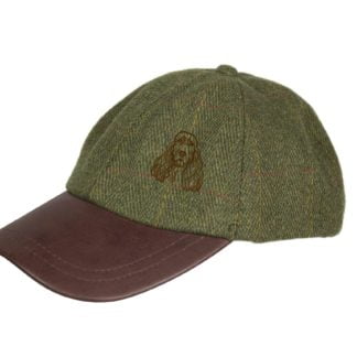 Cocker Spaniel Owner Clothing Gifts. Embroidered Tweed Baseball Cap with Leather Peak from The House Of Dog.