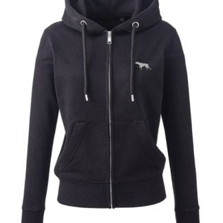 English Pointer Clothing Gifts Embroidered Ladies Organic Full Zip Hoodie From The House Of Dog.
