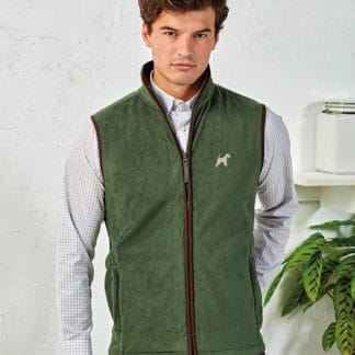 Fox Terrier Owner Clothing Gifts Embroidered Fleece Gilet From The House Of Dog.