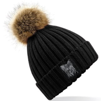 Yorkshire Terrier Yorkie Owner Clothing Gifts, Faux Fur Pom Pom Chunky Knit Super Soft Unisex Embroidered Beanie.