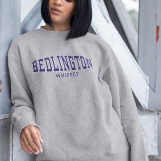 Bedlington Whippet Owner Gifts Printed Heather Grey Hoodie Gift Sweatshirt T-shirt From The House Of Dog.