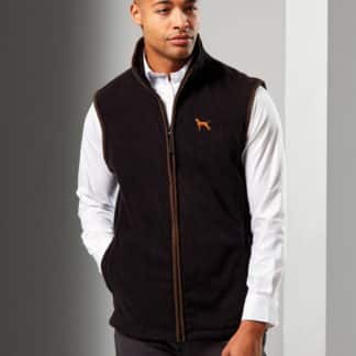 Vizsla owner clothing gifts embroidered fit fleece gilet from the house of dog.