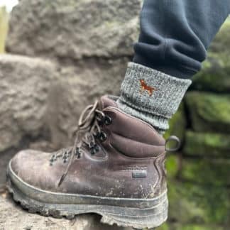 Fox Red Lab Labrador Owner Gift Men's Wool Blend Boot Socks with Cushion Sole from The House Of Dog x 2 PAIRS. One Size Men's 6-11