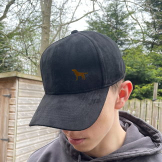 Chocolate Labrador Gift Owner Gifts, Faux Suede Embroidered Baseball Cap.