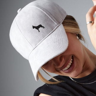 Boston Terrier Owner Clothing Gifts, Faux Suede Leather Baseball Cap Hat From The House Of Dog.