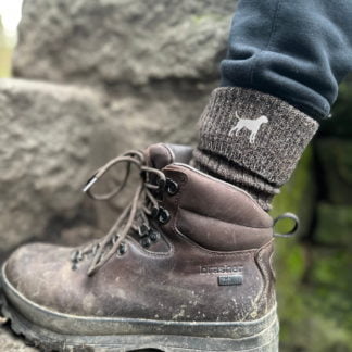 Boxer Owner Gift Men's Wool Blend Boot Socks, Cushion Sole from The House Of Dog x 2 PAIRS. One Size Men's 7-11