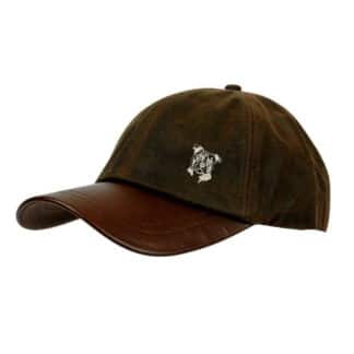 Staffy Staffordshire Bull Terrier Gifts, Waxed Cotton Leather Peak Baseball Cap.
