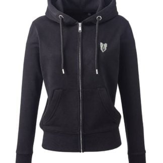 Border Collie Sheepdog Clothing Gifts Embroidered Ladies Organic Full Zip Hoodie From The House Of Dog.