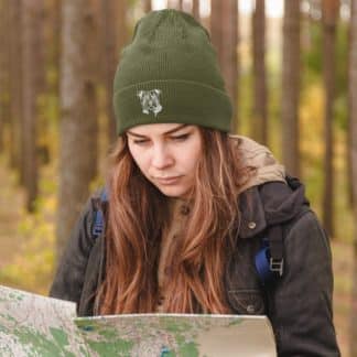 Staffy, Staffordshire Bull Terrier Owner Gifts, Beanie Ski Hat With Unique Embroidered Design From The House Of Dog From The House Of Dog.