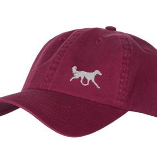 Saluki Owner Clothing Gifts. 100% Washed Chino Cotton Embroidered 6 Panel Unstructured Baseball Cap Hat From The House Of Dog.