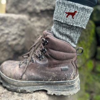 Irish Red Setter Owner Gift Men's Wool Blend Boot Socks with Cushion Sole from The House Of Dog x 2 PAIRS. One Size Men's 6-11