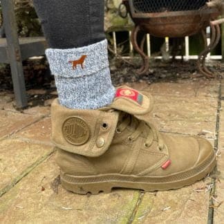 Fox Red Lab Labrador Owner Gift Women's Wool Blend Boot Socks with Cushion Sole from The House Of Dog x 2 PAIRS. One Size Women's 4-8