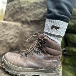 Border Collie Sheepdog Owner Gift Men's Wool Blend Boot Socks with Cushion Sole from The House Of Dog x 2 PAIRS. One Size Men's 6-11
