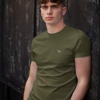 Border Terrier Owner Clothing Gift Embroidered Heavyweight Organic Cotton T-shirt From The House Of Dog.