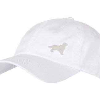 Golden Retriever Owner Silhouette Goldie Clothing Gifts. 100% Washed Chino Cotton Embroidered 6 Panel Unstructured Baseball Cap Hat.