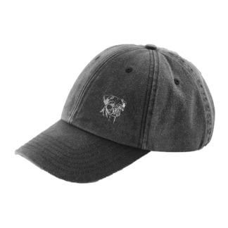 The House Of Dog: Border Terrier Owner Gift. Distressed Vintage Washed 100% Heavyweight Brushed Cotton Embroidered Low Profile Baseball Cap