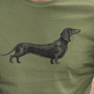Dachshund Sausage Dog Owner Clothing Gift Printed Heavyweight Organic Cotton T-shirt Gift From The House Of Dog.