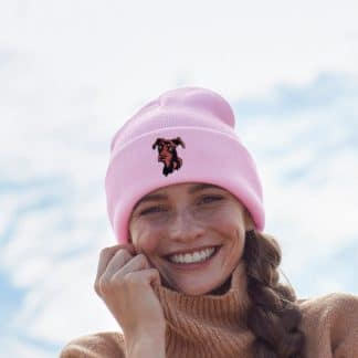 Dobermann Owner Clothing Gifts. Soft Knit Warm Winter Beanie Ski Hat From The House Of Dog.