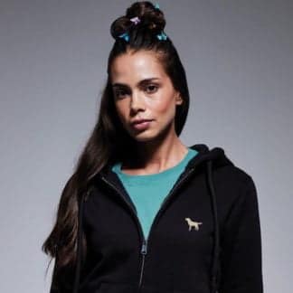 Golden Yellow Labrador Owner Gifts. Embroidered Ladies Fit Organic Full Zip Heavyweight  Hoodie From The House Of Dog.