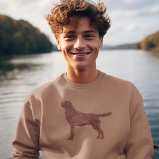 The House Of Dog: Chocolate Labrador Retriever Embroidered Heavyweight Organic Cotton Unisex Sweatshirt