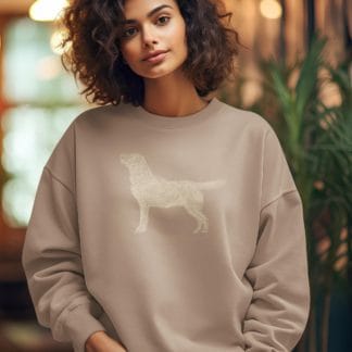 The House Of Dog: Golden Yellow Labrador Retriever Embroidered Heavyweight Organic Cotton Unisex Sweatshirt