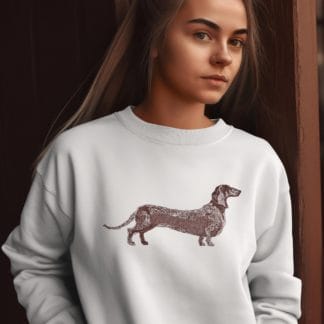 The House Of Dog: Dachshund Doxie Embroidered Heavyweight Organic Cotton Unisex Sweatshirt