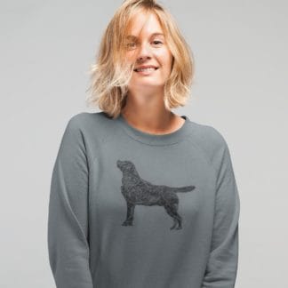 The House Of Dog: Black Labrador Retriever Embroidered Heavyweight Organic Cotton Unisex Sweatshirt
