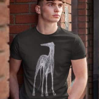 Greyhound Lurcher Whippet Sighthound Owner Clothing Gift Printed Heavyweight Organic Cotton T-shirt Gift From The House Of Dog.