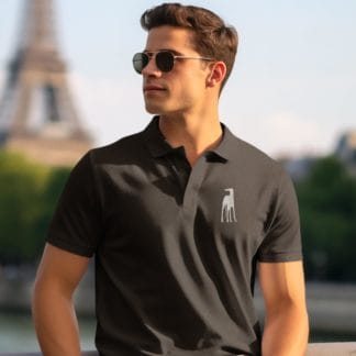 The House Of Dog: Greyhound, Lurcher, Whippet Embroidered 100% Heavyweight Organic Combed Cotton Unisex Pique Knit Polo Shirt.