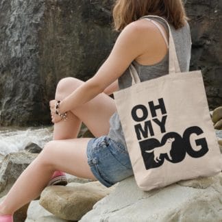 The House Of Dog Labrador Owner Gift: Premium Cotton Tote Bag. Heavyweight 100% Cotton
