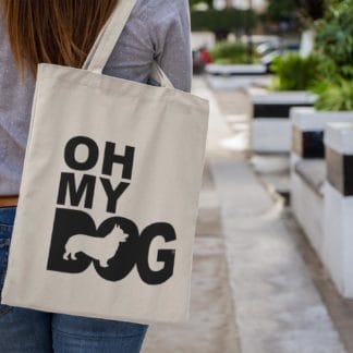 Oh My Dog! Corgi Owner Gift: Premium Cotton Tote Bag. Heavyweight 100% Cotton