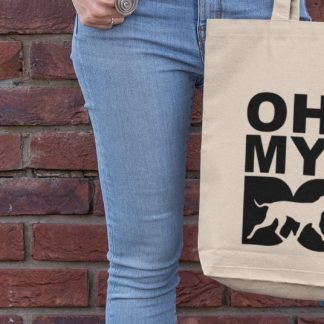The House Of Dog Rhodesian Ridgeback Owner Gift: Premium Cotton Tote Bag. Heavyweight 100% Cotton