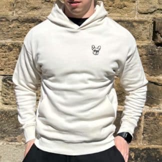 French Bulldog Frenchie Clothing Gifts Embroidered Unisex Eco-Friendly Super Heavyweight Hooded Sweatshirt From The House Of Dog.