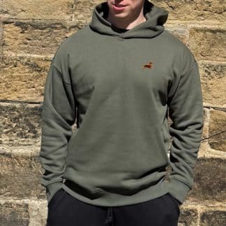 Dachshund Doxie Sausage Dog Clothing Gifts Embroidered Unisex Eco-Friendly Super Heavyweight Hooded Sweatshirt From The House Of Dog.