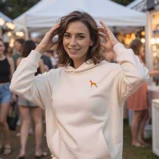 Hungarian Vizsla Clothing Gifts Embroidered Unisex Eco-Friendly Super Heavyweight Hooded Sweatshirt From The House Of Dog.