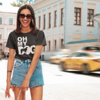 Oh My Dog! Borzoi Owner Clothing Gift Printed Heavyweight Organic Cotton T-shirt Gift From The House Of Dog.