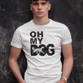 Oh My Dog! Saluki Owner Clothing Gifts. Printed Heavyweight Organic Cotton T-Shirt  from The House Of Dog.
