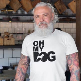 Oh My Dog! Irish Terrier Owner Clothing Gifts. Printed Heavyweight Organic Cotton T-Shirt  from The House Of Dog.