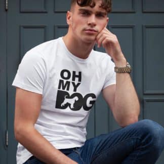 Oh my dog! schnauzer owner clothing gifts printed heavyweight organic cotton t-shirt gift from The House Of Dog.