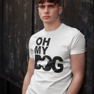 Oh my dog! corgi owner clothing gifts printed heavyweight organic cotton t-shirt gift from the house of dog.