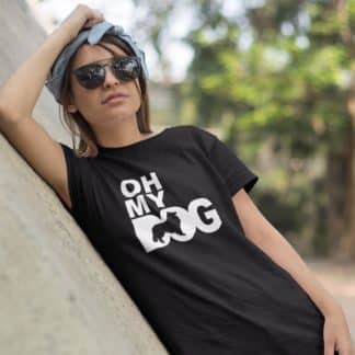 Oh My Dog! Rough Collie Owner Clothing Gift Printed Heavyweight Organic Cotton T-shirt Gift From The House Of Dog.