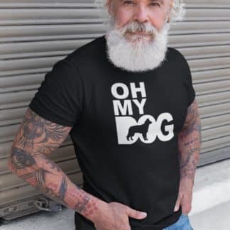 Oh my dog! border collie owner clothing gifts printed heavyweight organic cotton t-shirt gift from the house of dog.