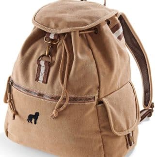 Labradoodle Gifts Embroidered Vintage Retro Style Canvas Back Pack. A Unique Product From The House Of Dog.