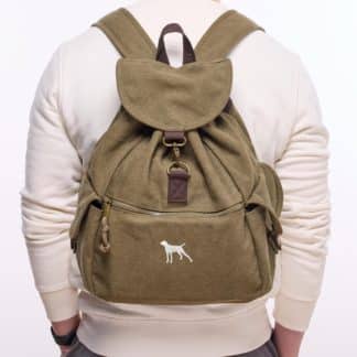 German Pointer Gifts Embroidered Vintage Retro Style Canvas Back Pack. A Unique Product From The House Of Dog.