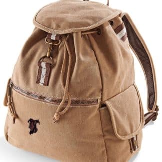 Dobermann Gifts Embroidered Vintage Retro Style Canvas Back Pack. A Unique Product From The House Of Dog.