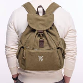 Staffordshire Bull Terrier Staffy Gifts Embroidered Vintage Retro Style Canvas Back Pack. A Unique Product From The House Of Dog.