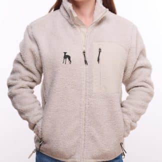Whippet owner gift clothing gifts embroidered unisex heavyweight sherpa fleece jacket.